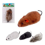 Kit De 2 Ratos A Fricção De Plástico Pelucia Animais Pet