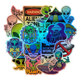 Kit De 20 Adesivos Holográfico Alien Ufo Et Extraterrestre