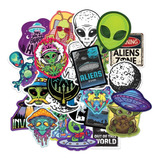 Kit De 25 Adesivos Alien Ufo Nasa Et Não Desbota Não Risca