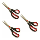 Kit De 3 Tesouras Profissional Multiuso Escritório Inox 21cm