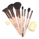 Kit De 7 Pincéis Para Maquiagem Macrilan Ed200 Ed200 Salmão/dourado
