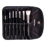 Kit De 7 Pincéis Para Maquiagem Macrilan Kp1-3e Kp1-3e Preto
