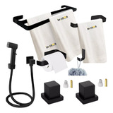 Kit De Banheiro Preto Fosco Super Luxo+ 2 Conversor Fabrimar