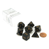 Kit De Dados - Opaque Black/gold Polyhedral 7-die - Chessex