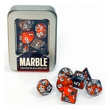 Kit De Dados: Marble - Orange Black Cor Laranja-escuro