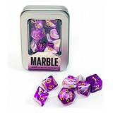 Kit De Dados: Marble - Purple White Cor Roxo-claro