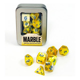 Kit De Dados: Marble - Yellow White Cor Amarelo-claro