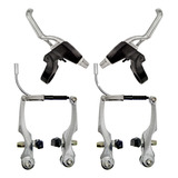 Kit De Freio V-brake Logan Alumínio Completo Preto / Polido
