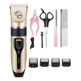 Kit De Máquina De Cortar Cabelo Silent Dark Gold Para Animais De Estimação, Cães E Gatos
