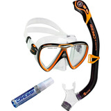 Kit De Mergulho Cressi Ikarus Semi Dry + Anti Fog Sea Gold Cor Transparente/laranja