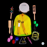 Kit De Percussão Infantil / 10 Instrumentos Com Mochila