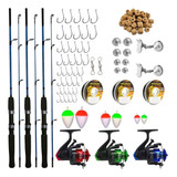 Kit De Pesca Completo Barato 3 Vara 3 Molinete E Acessorios