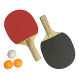 Kit De Ping Pong 2 Raquetes Resistentes E 3 Bolinhas