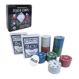 Kit De Poker Chips Professional C/ 100 Fichas E 2 Baralhos