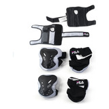 Kit De Proteção Fila Junior Infantil Preto / Cinza / Rosa