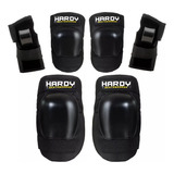 Kit De Proteção Hardy Slide Preto Skate Patins Quad + Brinde