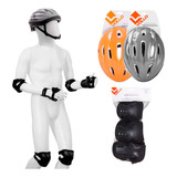 Kit De Proteção Infantil C/ Capacete Skate Patins Bicicleta
