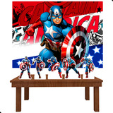 Kit Decoração De Festa Infantil Capitão América P