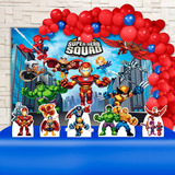 Kit Decoração Festa Infantil Marvel Super Hero Squad 