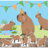 Kit Decoração Festa Infantil Painel Display Capivara