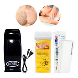 Kit Depilação Aquecedor Rollon + Cera Quente + Papel Depilar