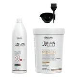 Kit Descoloração Profissional | Descolorante Premium + Ox Tom Descolorante Itallian Premium Powder Até 9 Tons