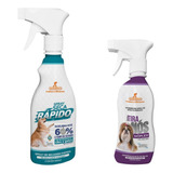 Kit Desembaraçador Pet Tira Nós 300ml+ Seca Rápido Sevenpet 