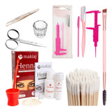 Kit Designer Sobrancelhas Henna Makiaj Profissional Pincel