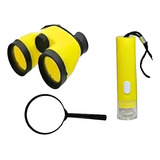 Kit Detetive Explorador Com Binoculo, Lupa E Lanterna