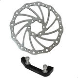 Kit Disco Rotor De Freio Mecânico Hidráulico 203mm Inoxidável 6 Furos Com Adaptador U5 Dianteiro Pedal Pulse Bike Bicicleta Mtb Urbana Gravel Downhill Para Freios Shimano Absolute Tsw X-time