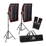 Kit Duplo Softbox Grid Chicago Com Tripé Para Fotos E Vídeos