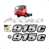 Kit Emblema Mercedes Benz 915 C Accelo Logo Adesivo Resinado