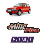 Kit Emblemas Adesivo Resinado Fiat Uno Mille Fire