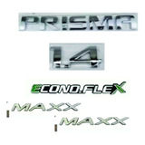 Kit Emblemas Prisma+1.4+ Econoflex+ Maxx 5 Peças