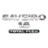 Kit Emblemas Saveiro 1.6 E Adesivo Totalflex Resinado G3 G4
