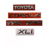 Kit Emblemas Toyota + Corolla + Palqueta Xli Com 02 Vvt-i .