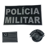 Kit Emborrachados Policia Militar E Brasão Bandeira 