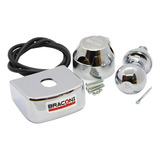 Kit Engate Cromado Esfera 50mm, Capa 90mm Tomada Abs 7 Polos