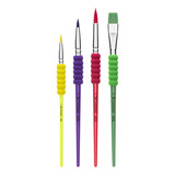 Kit Escoilar Pincel Condor 406 Cabo Anatomico - 4 Pçs