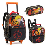 Kit Escolar Do Naruto Mochila De Rodinha Shinobi Infantil