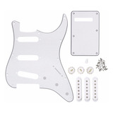 Kit Escudo Guitarra Strato Sss 3 Camadas - Branco