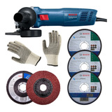 Kit Esmerilhadeira 4.12'' Gws 700 (710w) 220v + Discos Bosch