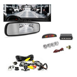 Kit Estacionamento Espelho Retrovisor Sensor De Ré E Câmera