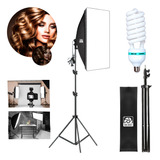 Kit Estúdio Tripé Iluminação + Softbox 50x70 + Lâmpada 150w
