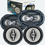 Kit Fácil Alto Falantes 6x9 E 6 Polegadas 280w Portas Tampão Cor Preto
