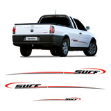 Kit Faixa Saveiro Parati Surf 2008 2009 2010 Adesivo Lateral Cor Preto E Vermelho