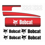  Kit Faixas Etiquetas Adesivo Mini Escavadeira Bobcat E32