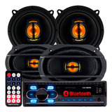 Kit Falante 6x9 + 5 Pol + Rádio Bluetooth Carro Mp3 Usb 310w