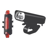 Kit Farol Bike 400 Lumens Com Lanterna Vista Light Usb 5f