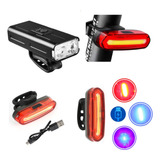 Kit Farol Bike Frontal Alumínio Power Bank + Led 3 Cores 